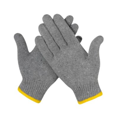  600GM GREY COTTON KNITTED WORK SAFETY HAND GLOVES 