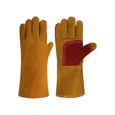  Heat Resistant Industrial Double Palm Leather Welding Gloves 