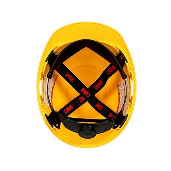 3M H-702R YELLOW HARDHAT WITH UVICATOR & 4 POINT RATCHET SUSPENSION