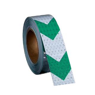 High Quality Green and White PVC Weatherproof Arrow Reflective Adhesive Tape 25 Metre Roll
