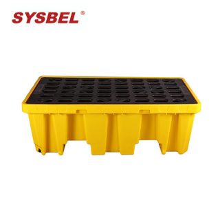 SYSBEL SPP102H 2 Drum Polyethylene Spill Containment Pallet Heavy Duty Chemical and Oil Drum Platform