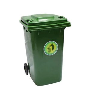 Industrial XDL 240A 11 240 Liter Green Plastic Garbage Dustbin with Wheels