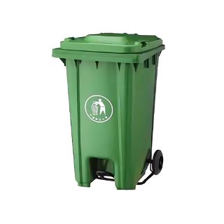 Industrial XDL 240U 240 Liter Green Plastic Garbage Dustbin with Pedal and Wheels