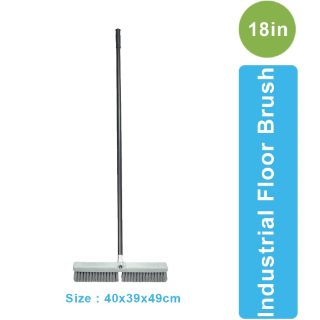 AF01201 18 Inch Heavy Duty Plastic Handle Wide Brush Floor Cleaning Broom