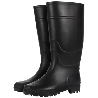 PVC Rain Boots Knee High Waterproof Gumboots with Thickened PVC Sole