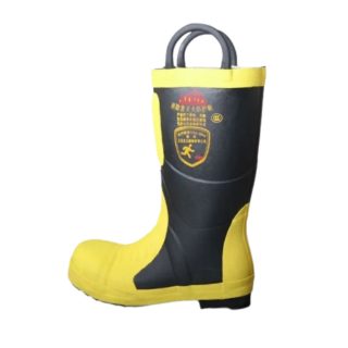 Fire Fighting Safety Gumboots with Steel Toe and Steel Midsole Heat Resistant Protection