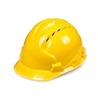 Safety Helmet with Adjustable Suspension White and Yellow Hard Hat China