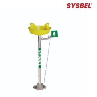 SYSBEL WG7033FY Stainless Steel and AES Plastic Pedestal Mounted Basin Eyewash Station