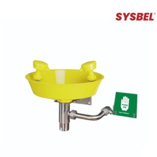 SYSBEL WG7023Y Stainless Steel and AES Plastic Wall Mounted Basin Eyewash Station