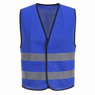 Reflective 120 GSM Polyester Blue Safety Vest