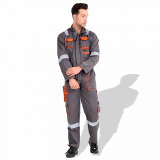 Prime Captain EUC280GY 280 GSM European Elegance Safety Coverall with Grey Reflective Cloth