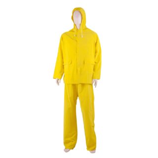 Heavy Duty Yellow PVC Chemical Splash Protection Suit with Top and Pants