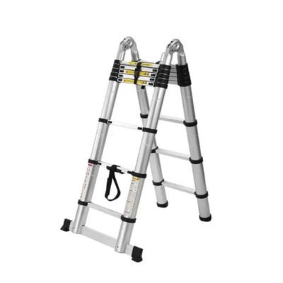 Telescopic Aluminium 2 in 1 Straight & A-Type Anti-Slip Surface Extendable Step Ladder