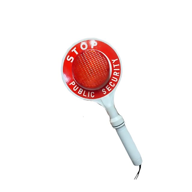 PORTABLE WA1227 ABS REFLECTIVE HANDHELD LED FLASHING LIGHT STOP SIGNBOARD TRAFFIC SAFETY