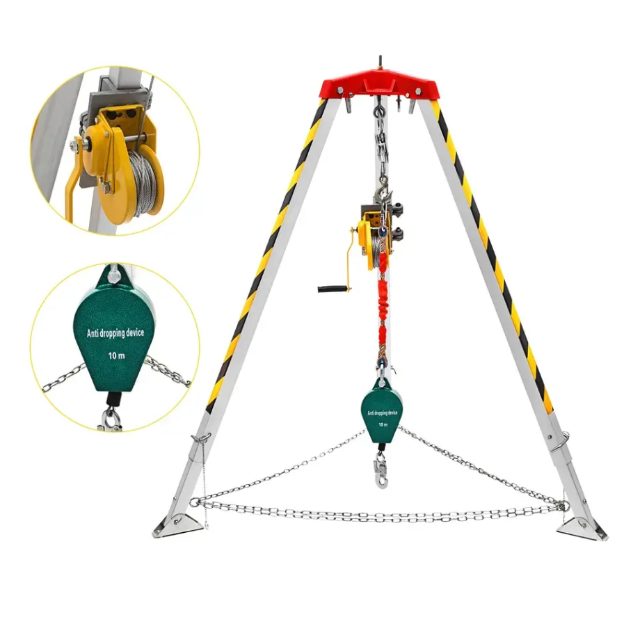 HEAVY DUTY SJY10 ALUMINUM ALLOY CONFINED SPACE TRIPOD WITH WINCH SAFETY ACCESSORIES