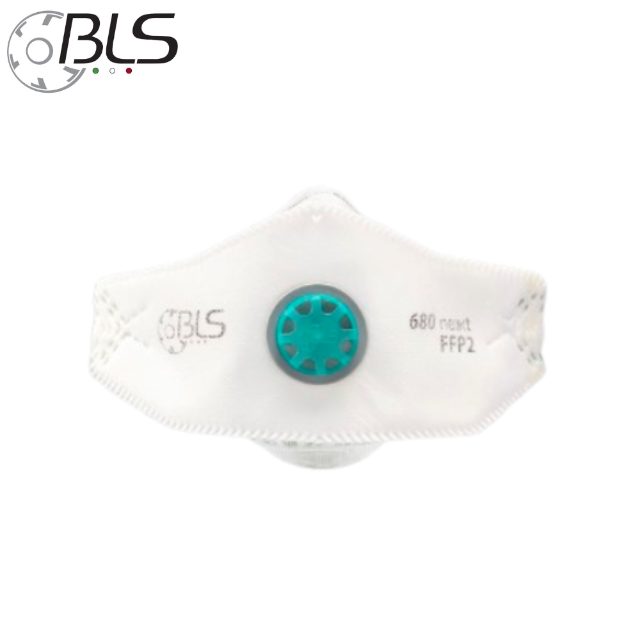 BLS 680 NEXT FFP2 NR D Disposable Flat Fold Particulate Respirator Face Mask