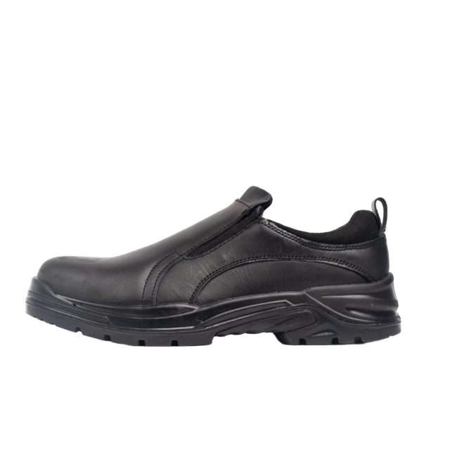 Protecto Industrial Lace Less Steel Toe Anti Slip Leather Safety Shoes
