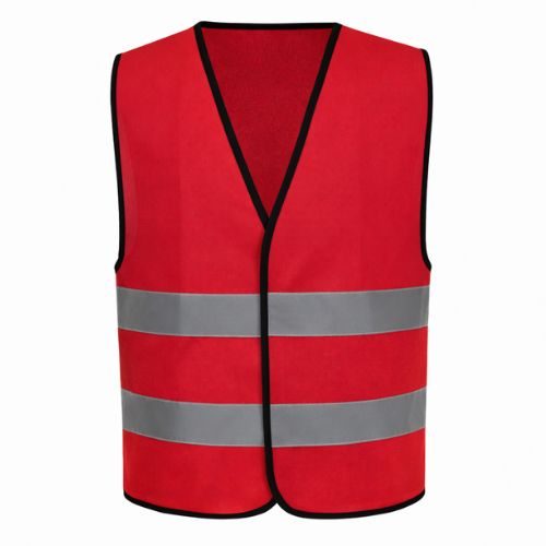 Reflective 120 GSM Polyester Red Safety Vest